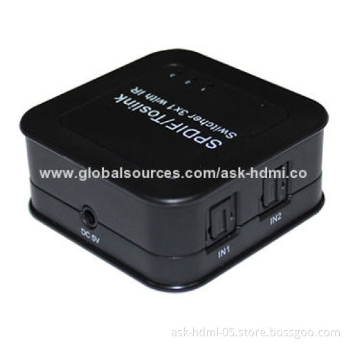 SPDIF/To-slink Digital Optical Audio 3x1 Switch, Factory Supply with Best Price, Installs in Minutes